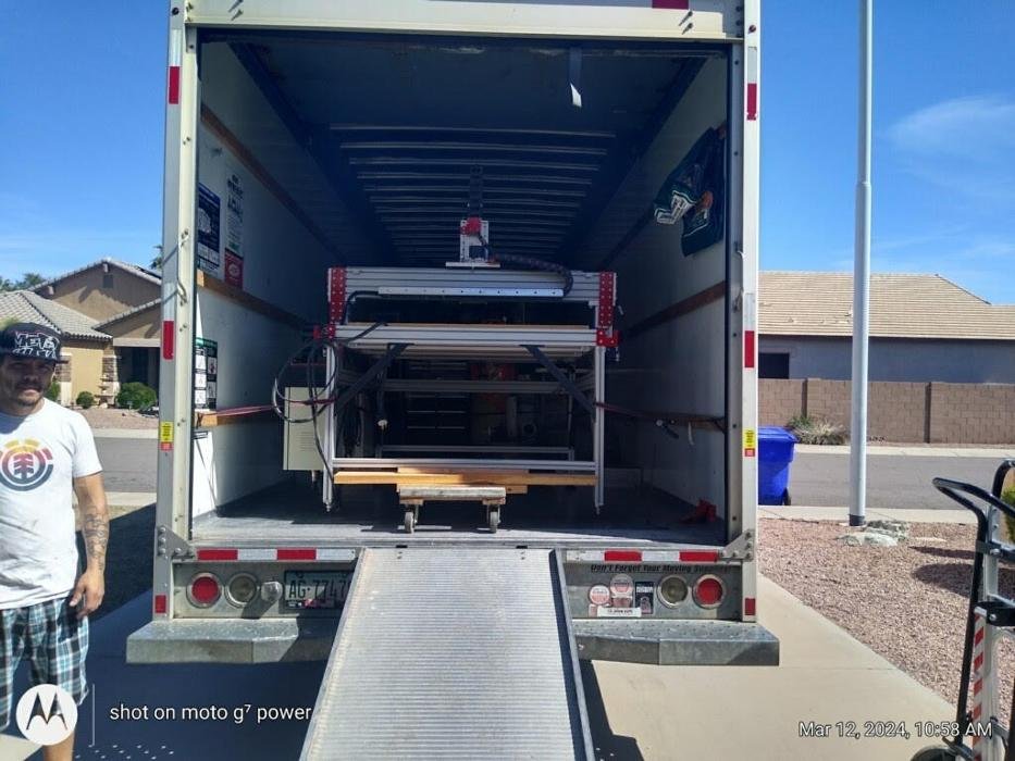 In or Out Movers truck lift gate on a hot Arizona moving day
